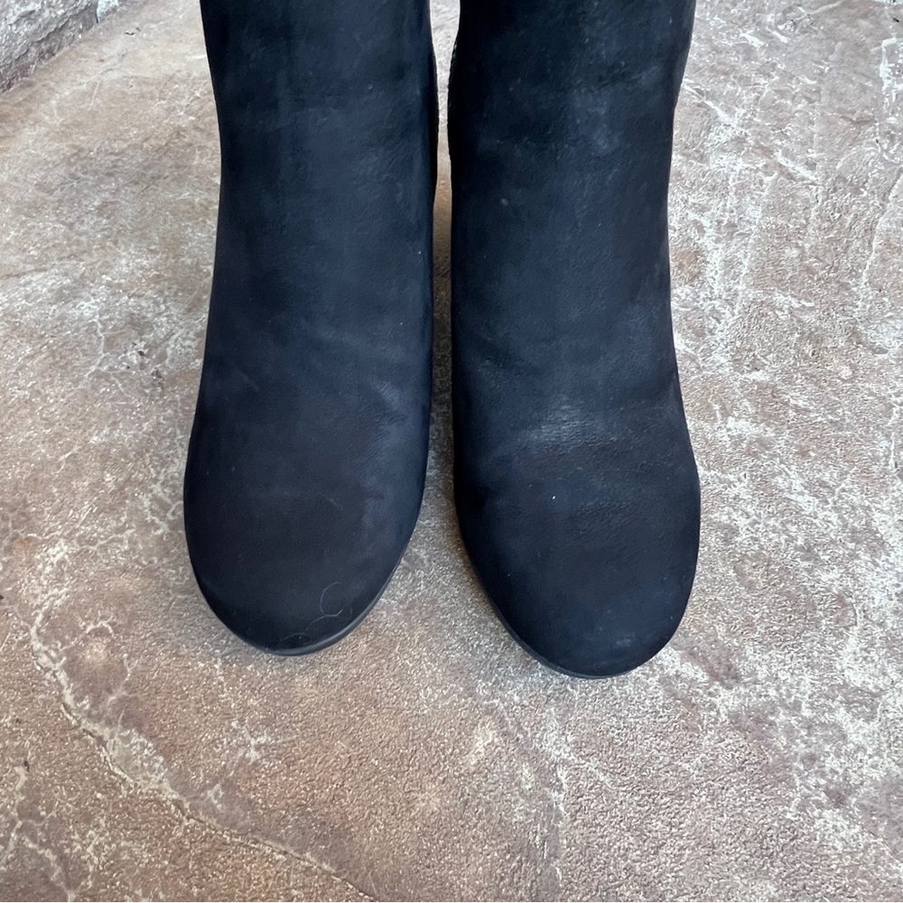 Comfortiva Norby Black Suede Snakeskin Ankle Bootie Comfort Sz 7W - Picture 5 of 11